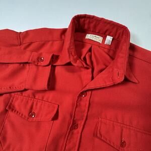 Vintage L.L. Bean Allagash Flannel Shirt Red Heavyweight USA Made Mens L